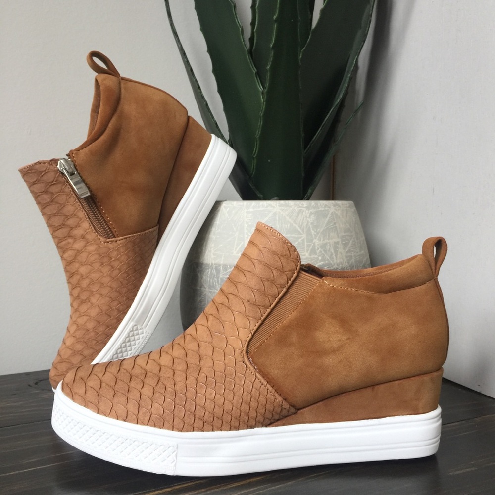 Tan Viva Sneaker Wedges